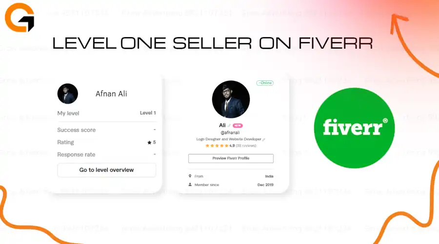 Fiverr Level One Seller profile and achievement screenshot
