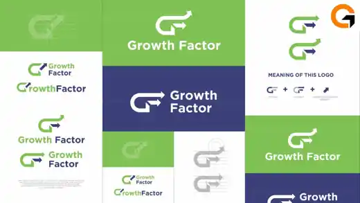 Growth Factor logo and brand identity presentation